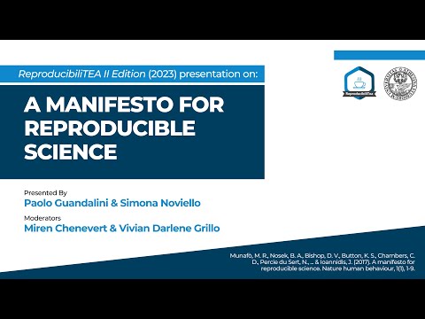 "A manifesto for reproducible science" presented by Paolo Guandalini & Simona Noviello