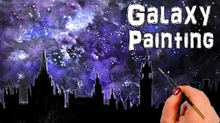 How to Paint a Galaxy with Watercolor Timelapse