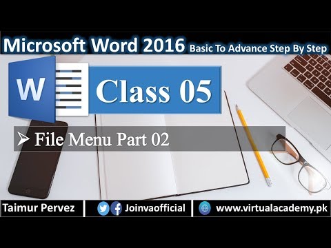 Microsoft Word Course | File Menu Part B 05