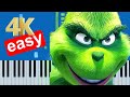Your A Mean One Mr Grinch Slow Easy Piano Beginner Tutorial 4K