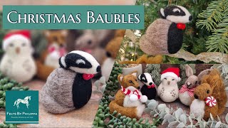 🦡 Adorable WOODLAND Baubles // Needle Felting for beginners // Mr Badger, the second of the five 🦡