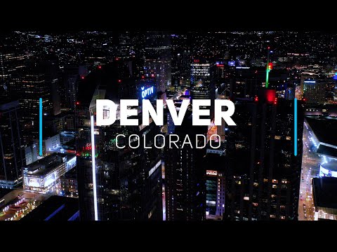 Denver by night, Colorado | 4K drone video