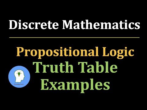 Discrete Maths Propositional Logic Truth Tables Examples