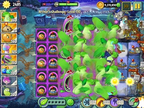 Plants vs Zombies 2 Arthur's Challenge Epic Hack Level 110 - Eat & Punched