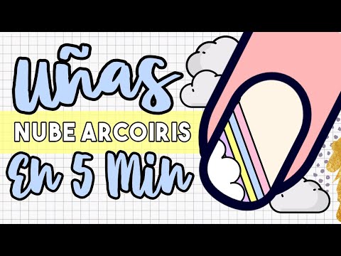 ¡EN 5 MINUTOS! · UÑAS ☁️ NUBE ARCOIRIS 🌈 EN 5 MIN