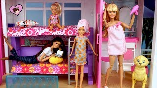 Barbie Evening Routine - NEW  Dreamhouse Adventures with Chelsea Class Pet