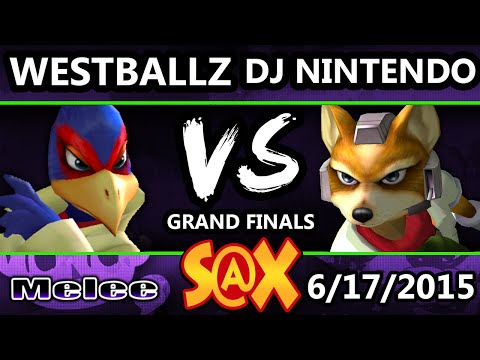 S@X 102 - Westballz (Falco) Vs. DJ Nintendo (Fox) SSBM Grand Finals - Smash Melee
