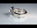 video - Pave Delight Mokume Engagement Ring with Princess Cut Blue Sapphire