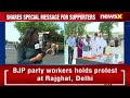 BJP Party Workers Hold Protest At Rajghat | Arvind Kejriwal To Surrender NewsX - Video
