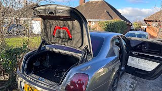 Bentley Flying Spur 2012 trunk lid manual release flat battery