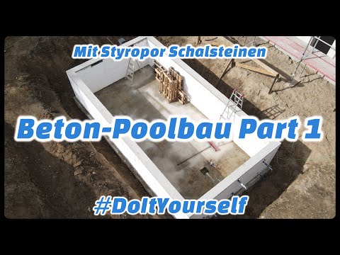 Betonpool selber bauen mit Styropor Steinen 🛠️ Anleitung Aushub & Bodenplatte 4K – Teil 1