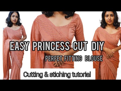 🪻PRINCESS CUT BLOUSE STITCHING | STEP BY STEP TUTORIAL FOR BEGINNERS 🪻#blousecutting#blousestitching