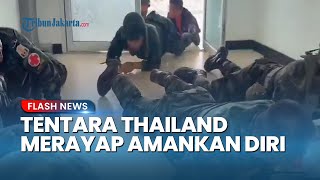 MENCEKAM! Terekam Kamera Tentara Thailand Merangkak saat Roket Kamboja Bombardir Rumah Sakit