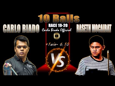 10 balls|P1/3| Carlo Biado (+1win) VS Baseth Mocaibat (6.10)| Race 19-20