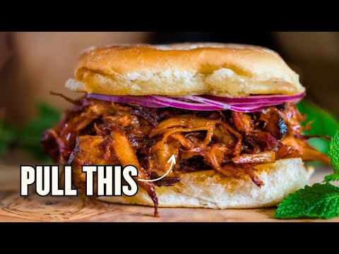King Oyster Mushrooms Pulled & Caramelized in BBQ Sauce: The 10-Year Vegan Sandwich Recipe