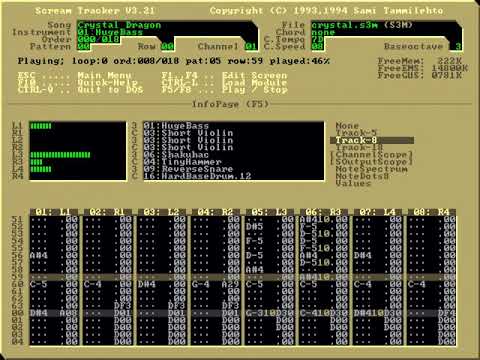 Skaven / Future Crew - Crystal Dragon (1992) tracker music @ Gravis Ultrasound