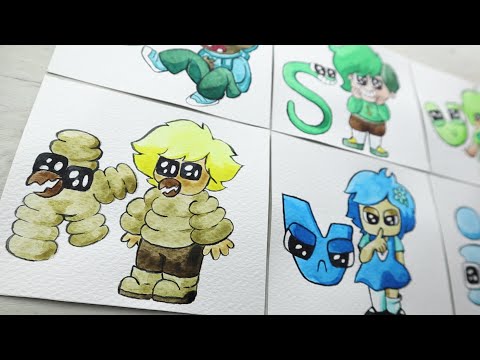 Drawing Alphabet Lore-Real Life [Lowercase] / Humanized Alphabet Lore Kids/Watercolor