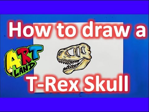 How to draw a T-Rex Skull