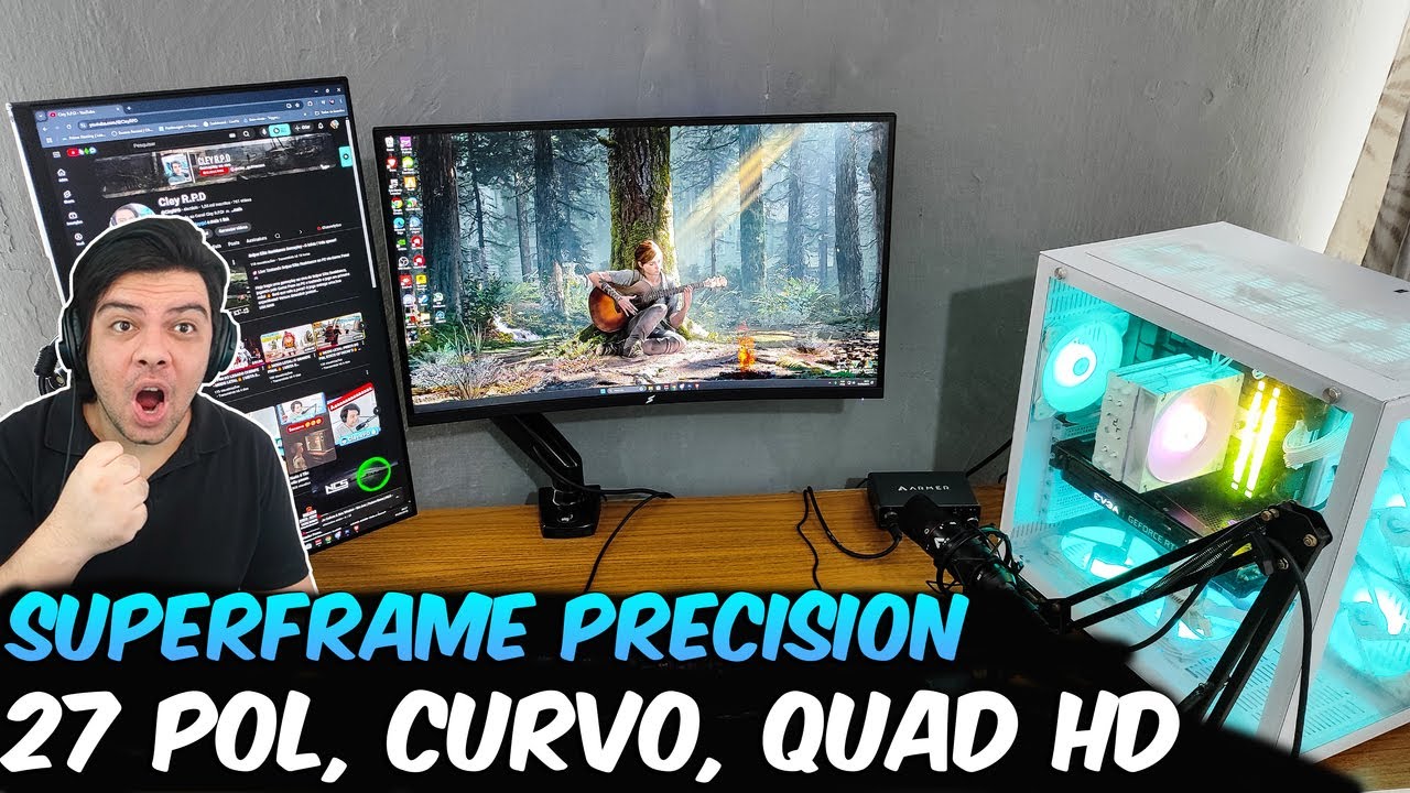 Miniatura da avaliação em vídeo de Monitor Pcyes Quartzo Q27C 27" Curvo FHD VA Preto