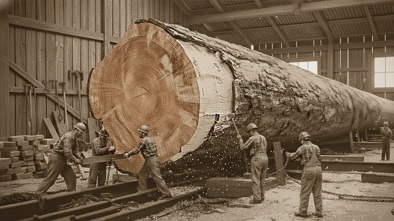 Before Electricity: Inside Traditional Sawmills | How Solid Oak Becomes a Water Wheel Shaft