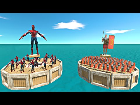 Romanus Team Coliseum Challenge | Spiderman vs Romanus Team - Animal Revolt Battle Simulator
