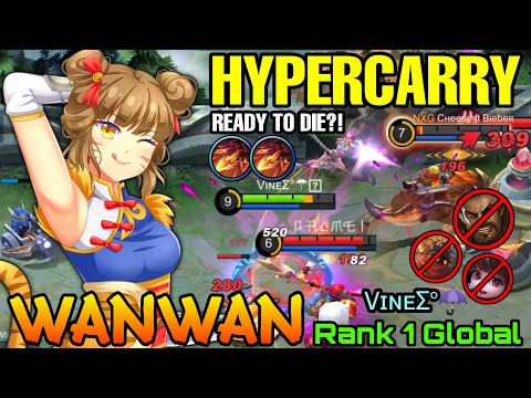 HyperCarry Wanwan NonStop Gank & War! - Top 1 Global Wanwan by VɪɴᴇΣ°☂️ - MLBB