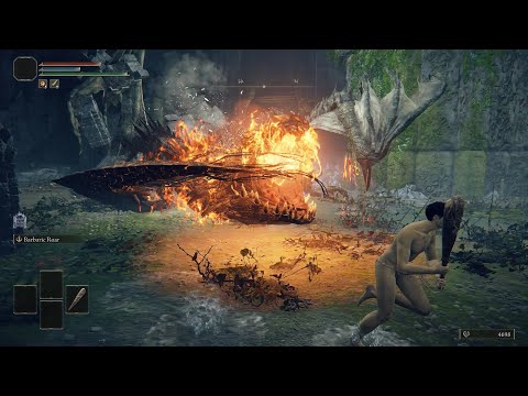 [Elden Ring] Magma Wyrm Makar - Level 1 Wretch Hitless Solo Boss Fight