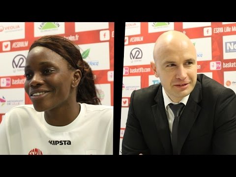 Johanne Gomis et Frédéric Dusart en conférence de presse après Villeneuve-Charleville (79-64)