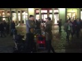 Celinde Schoenmaker duets with busker Stephen Barry in Covent Garden London 10 Nov 2016