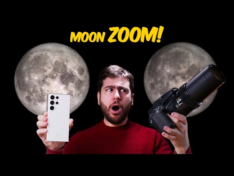 Moon Zoom! Galaxy S23 Ultra vs Professional 125x Zoom Camera! (Nikon P1000) | VERSUS