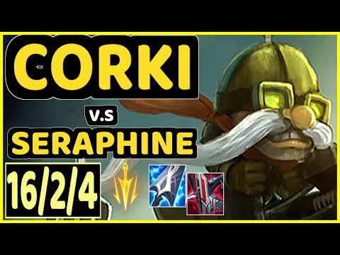 CORKI vs SERAPHINE - 16/2/4 KDA MID GAMEPLAY - NA Ranked GRANDMASTER