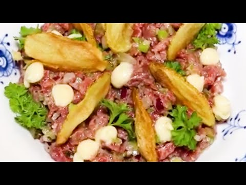 Steak tartare de bœuf au couteau - Recette facile du steak tartare de viande de boeuf - Recette# 212