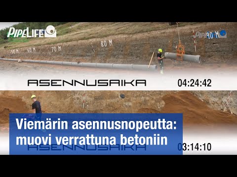 Viemärin asennusnopeutta: muovi verrattuna betoniin