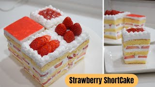Strawberry Short Cake | Strawberry Sponge Cake Recipe | Easy Cake Recipe
