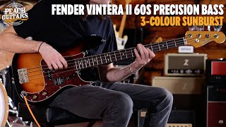 Video thumbnail for No Talking...Just Tones | Fender Vintera II 60s Precision Bass | Rosewood - 3-Colour Sunburst by Peach Guitars