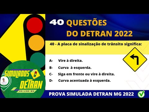 Questões da Prova teórica do Detran 2022 - (40 Q) Provão de REVISÃO do Detran 2022
