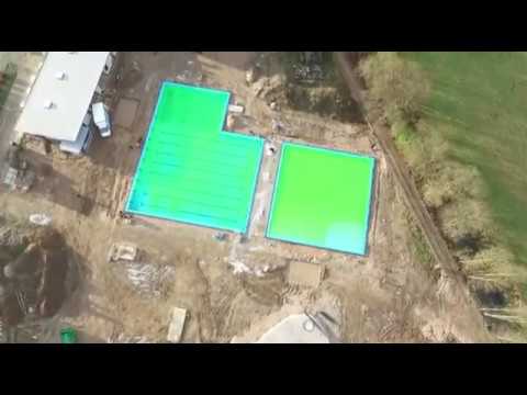 Drohnenflug: Färbetest im Freibad Aerzen