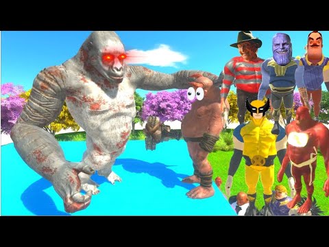 GORO KNOCKOUT THROWS UNITS TO THE NEINGHBOR + FREDDY KRUEGER + FLASH + WOLVERINE + THANOS  -   ARBS