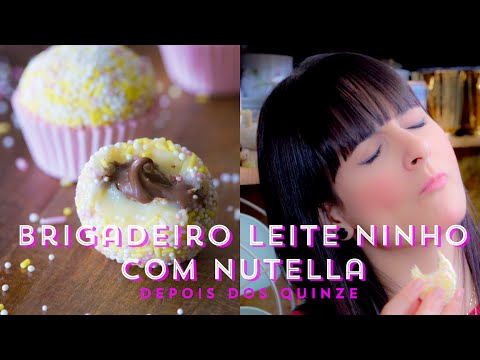 BRIGADEIRO de LEITE NINHO recheado com NUTELLA