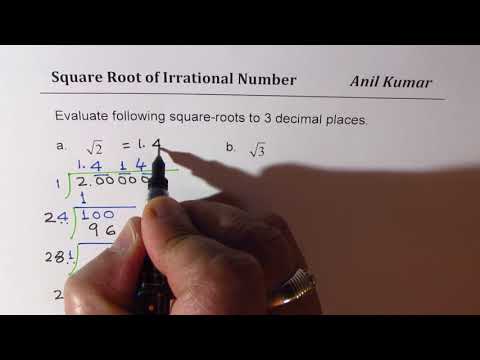 How to Find Value of Irrational Numbers correct to three decimal places Square root 2 without calcul