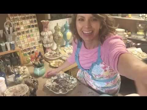 Part of a video titled China Painting on Porcelain and laser decals! - YouTube
