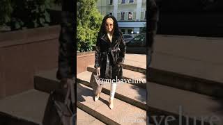 Шуба норковая с капюшоном Кобра