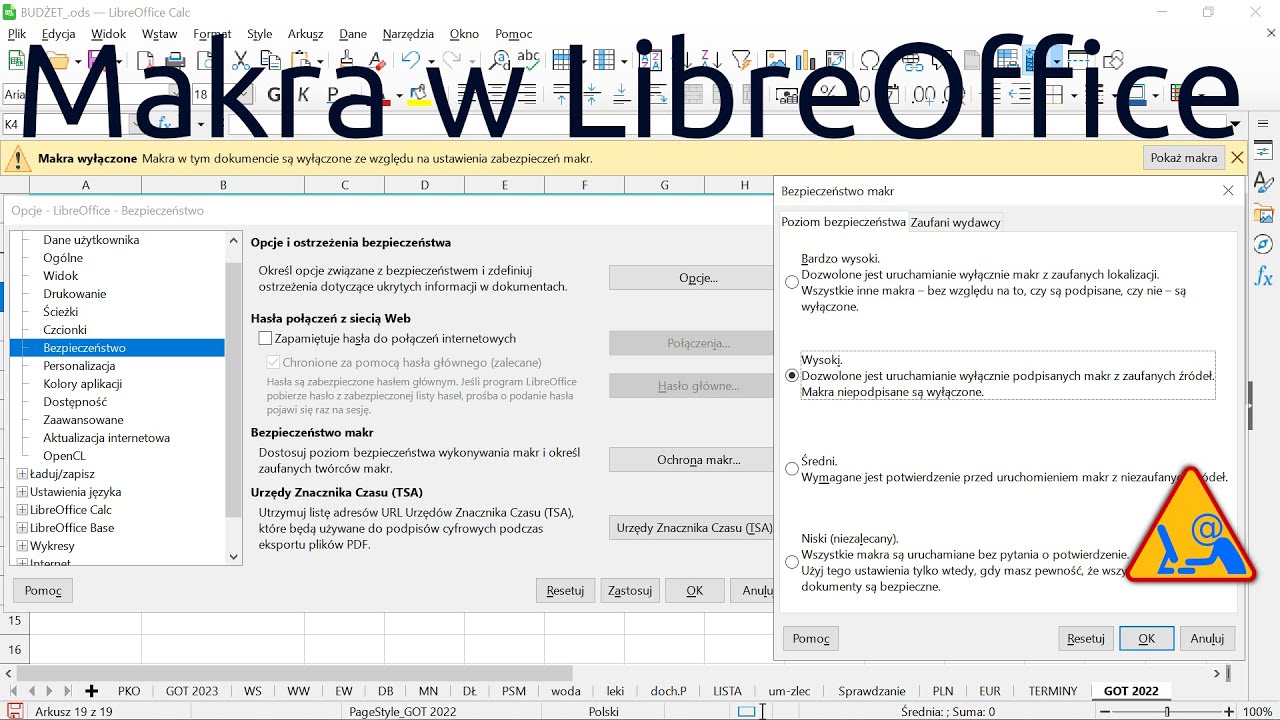 We enable macros in LibreOffice