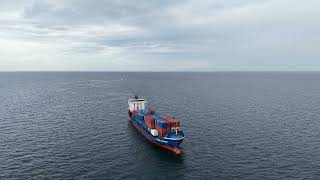 Ship Cruising FPV Long Range Drone Flight South Beach Miami to Ship & Back at Sunset CARIBE MARINER