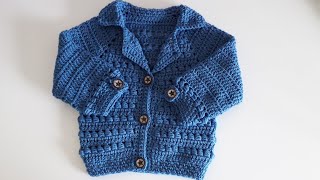 Crochet #24 How to crochet a "Bomber jacket " for baby/child