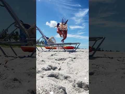 Jumpin over a sunchair!! [#sun#chair#therian#furry#quads#beach#sand#theriantropy#fun#ocean#sea]
