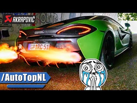 McLaren 570S RaceChip 🔥HUGE FLAMES!!🔥 AKRAPOVIC Exhaust SOUND & DRIVE by AutoTopNL