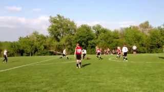 preview picture of video 'Bree playing soccer vs. Cally's team 19may14'