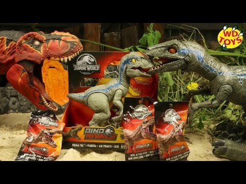 T-REX EATS RAPTOR!! Jurassic World Primal Pal Blue Unboxed Velociraptor Dino Rivals  +  Blind Bags
