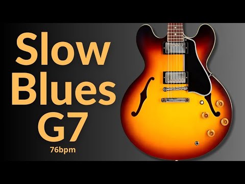 Slow Night Blues Guitar Backing Track in G Major (G7)